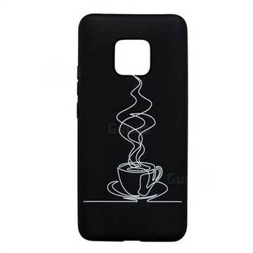 Coffee Cup Stick Figure Matte Black TPU Phone Cover for Huawei Mate 20 Pro