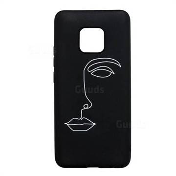 Half face Stick Figure Matte Black TPU Phone Cover for Huawei Mate 20 Pro