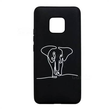 Elephant Stick Figure Matte Black TPU Phone Cover for Huawei Mate 20 Pro