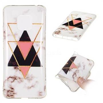 Inverted Triangle Black Soft TPU Marble Pattern Phone Case for Huawei Mate 20 Pro