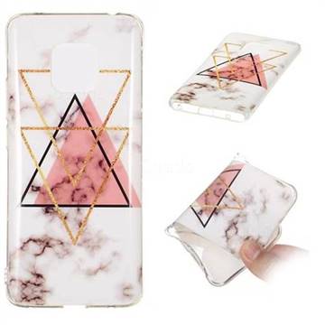 Inverted Triangle Powder Soft TPU Marble Pattern Phone Case for Huawei Mate 20 Pro