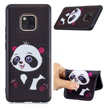 Cute Pink Panda 3D Embossed Relief Black Soft Phone Back Cover for Huawei Mate 20 Pro