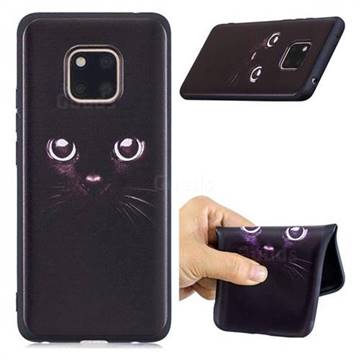 Black Cat Eyes 3D Embossed Relief Black Soft Phone Back Cover for Huawei Mate 20 Pro