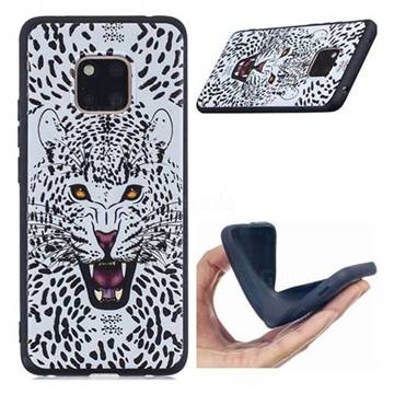 Snow Leopard 3D Embossed Relief Black Soft Back Cover for Huawei Mate 20 Pro
