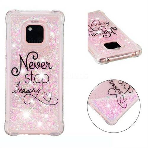 Never Stop Dreaming Dynamic Liquid Glitter Sand Quicksand Star TPU Case for Huawei Mate 20 Pro