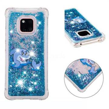 Happy Dolphin Dynamic Liquid Glitter Sand Quicksand Star TPU Case for Huawei Mate 20 Pro
