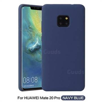Howmak Slim Liquid Silicone Rubber Shockproof Phone Case Cover for Huawei Mate 20 Pro - Midnight Blue
