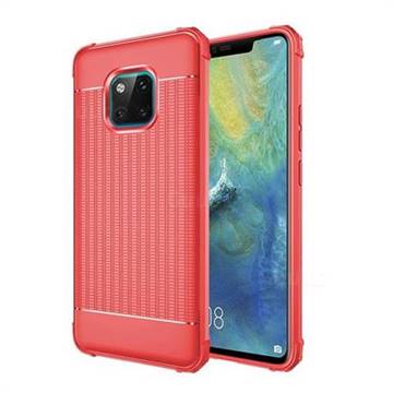 Luxury Shockproof Rubik Cube Texture Silicone TPU Back Cover for Huawei Mate 20 Pro - Red