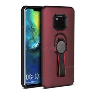 Raytheon Multi-function Ribbon Stand Back Cover for Huawei Mate 20 Pro - Wine Red