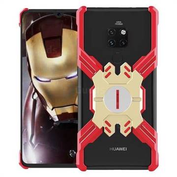Heroes All Metal Frame Coin Kickstand Car Magnetic Bumper Phone Case for Huawei Mate 20 Pro - Red
