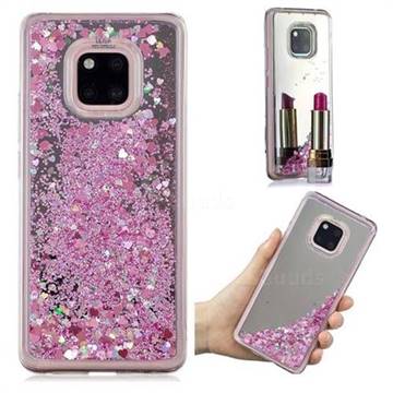 Glitter Sand Mirror Quicksand Dynamic Liquid Star TPU Case for Huawei Mate 20 Pro - Cherry Pink