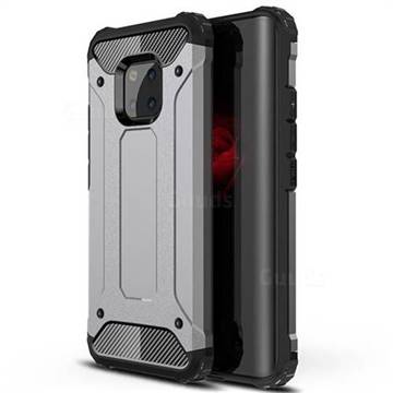 King Kong Armor Premium Shockproof Dual Layer Rugged Hard Cover for Huawei Mate 20 Pro - Silver Grey