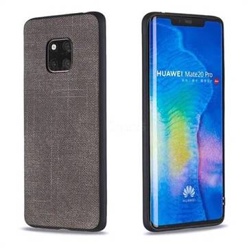 Canvas Cloth Coated Soft Phone Cover for Huawei Mate 20 Pro - Dark Gray