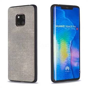 Canvas Cloth Coated Soft Phone Cover for Huawei Mate 20 Pro - Light Gray