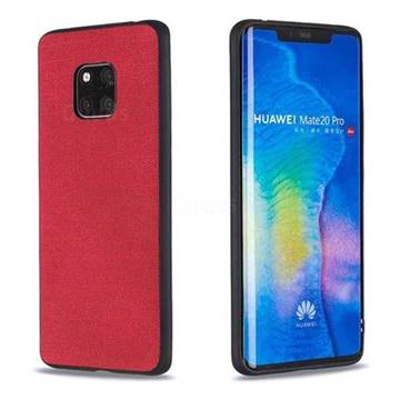 Canvas Cloth Coated Soft Phone Cover for Huawei Mate 20 Pro - Red