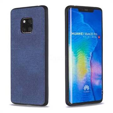 Canvas Cloth Coated Soft Phone Cover for Huawei Mate 20 Pro - Blue