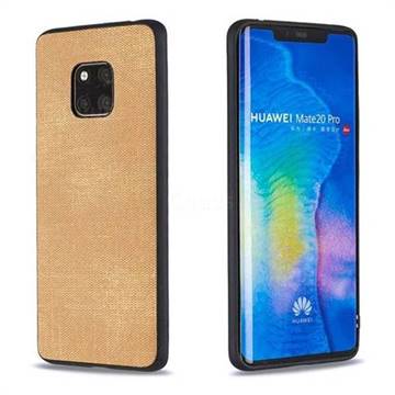 Canvas Cloth Coated Soft Phone Cover for Huawei Mate 20 Pro - Brown