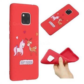 Unicorn Deer Anti-fall Frosted Relief Soft TPU Back Cover for Huawei Mate 20 Pro