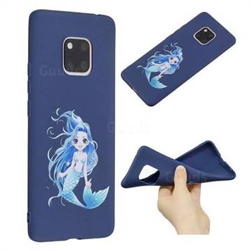 Mermaid Girl Anti-fall Frosted Relief Soft TPU Back Cover for Huawei Mate 20 Pro