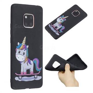 Skateboard Unicorn Anti-fall Frosted Relief Soft TPU Back Cover for Huawei Mate 20 Pro