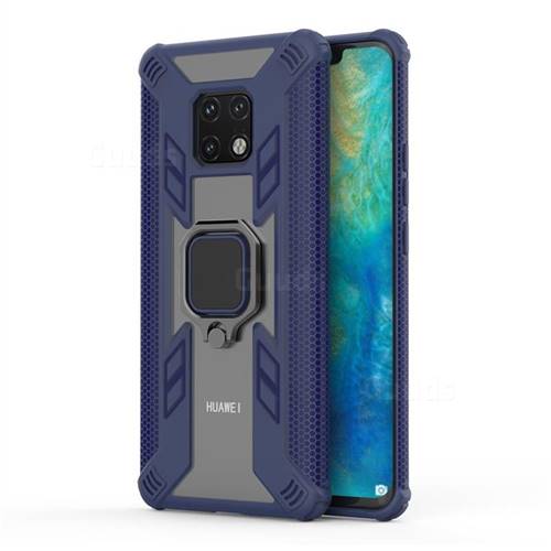Predator Armor Metal Ring Grip Shockproof Dual Layer Rugged Hard Cover for Huawei Mate 20 Pro - Blue