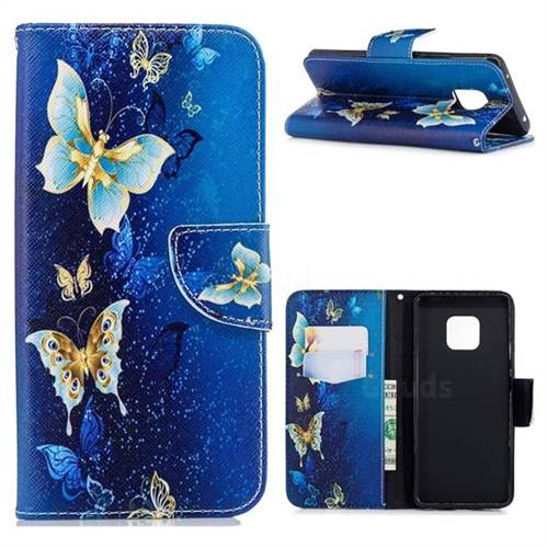 Golden Butterflies Leather Wallet Case for Huawei Mate 20 Pro