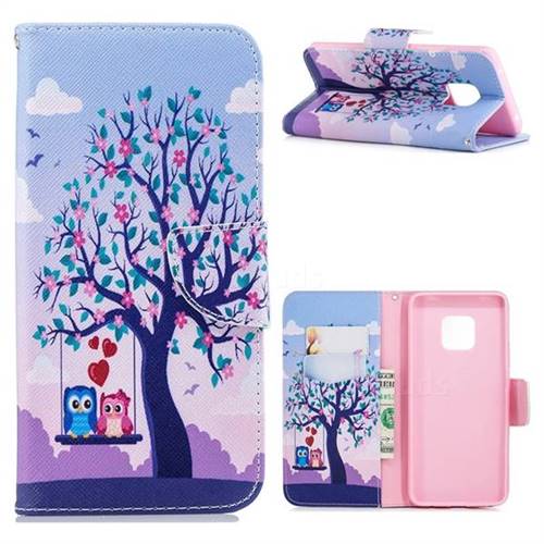 Tree and Owls Leather Wallet Case for Huawei Mate 20 Pro