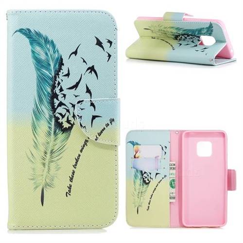 Feather Bird Leather Wallet Case for Huawei Mate 20 Pro