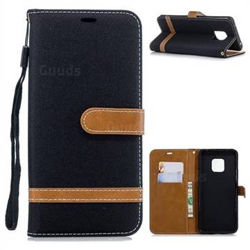 Jeans Cowboy Denim Leather Wallet Case for Huawei Mate 20 Pro - Black
