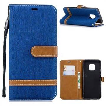 Jeans Cowboy Denim Leather Wallet Case for Huawei Mate 20 Pro - Sapphire