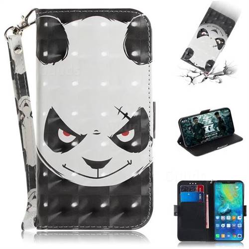 Angry Bear 3D Painted Leather Wallet Phone Case for Huawei Mate 20 Pro
