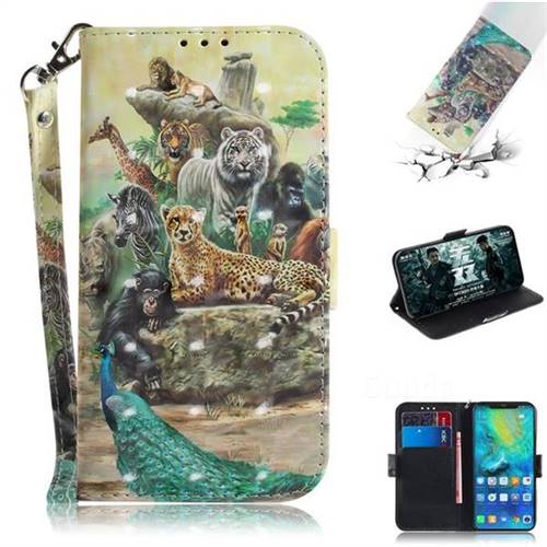 Beast Zoo 3D Painted Leather Wallet Phone Case for Huawei Mate 20 Pro