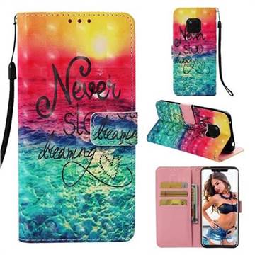 Colorful Dream Catcher 3D Painted Leather Wallet Case for Huawei Mate 20 Pro