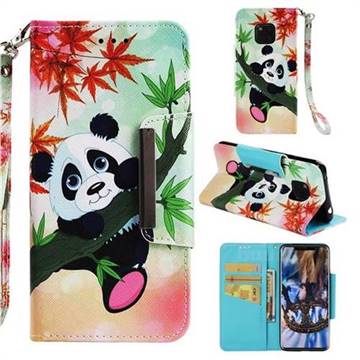 Bamboo Panda Big Metal Buckle PU Leather Wallet Phone Case for Huawei Mate 20 Pro