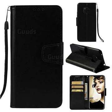 Retro Phantom Smooth PU Leather Wallet Holster Case for Huawei Mate 20 Pro - Black