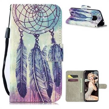 Feather Wind Chimes 3D Painted Leather Wallet Phone Case for Huawei Mate 20 Pro