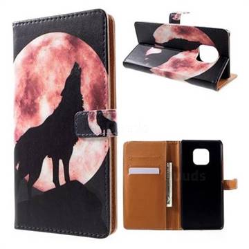 Moon Wolf Leather Wallet Case for Huawei Mate 20 Pro