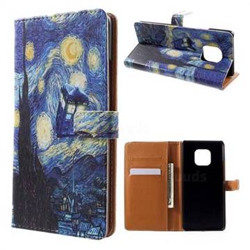 Lighthouse Painting Leather Wallet Case for Huawei Mate 20 Pro
