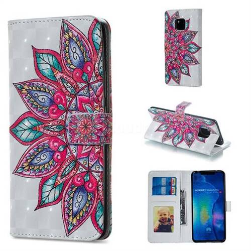 Mandara Flower 3D Painted Leather Phone Wallet Case for Huawei Mate 20 Pro