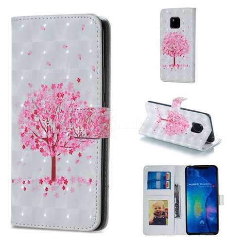 Sakura Flower Tree 3D Painted Leather Phone Wallet Case for Huawei Mate 20 Pro