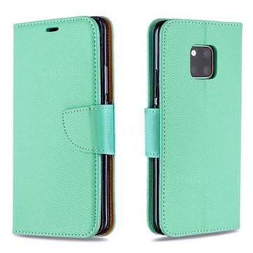 Classic Luxury Litchi Leather Phone Wallet Case for Huawei Mate 20 Pro - Green