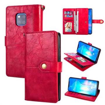 Retro Luxury Multipurpose Purse Phone Case for Huawei Mate 20 Pro - Red