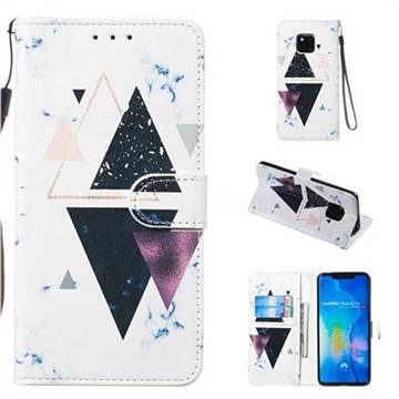 Triangle Marble Smooth Leather Phone Wallet Case for Huawei Mate 20 Pro