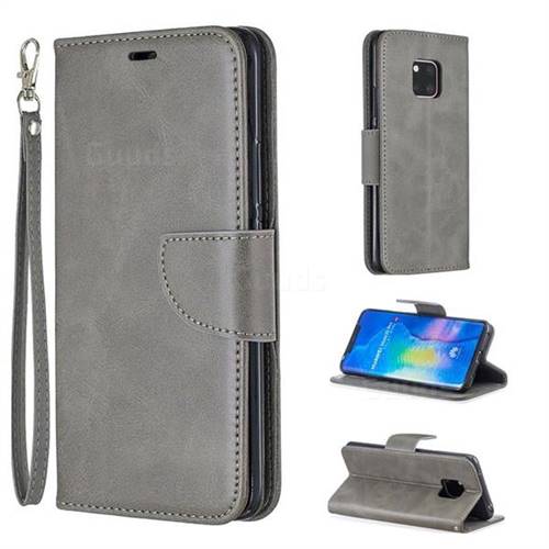 Classic Sheepskin PU Leather Phone Wallet Case for Huawei Mate 20 Pro - Gray