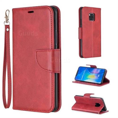 Classic Sheepskin PU Leather Phone Wallet Case for Huawei Mate 20 Pro - Red