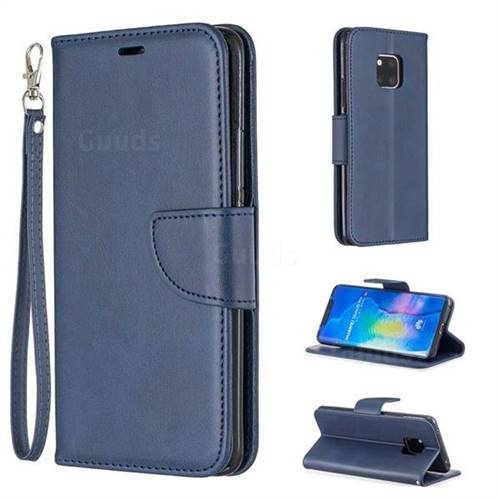 Classic Sheepskin PU Leather Phone Wallet Case for Huawei Mate 20 Pro - Blue
