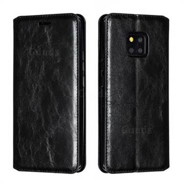 Retro Slim Magnetic Crazy Horse PU Leather Wallet Case for Huawei Mate 20 Pro - Black