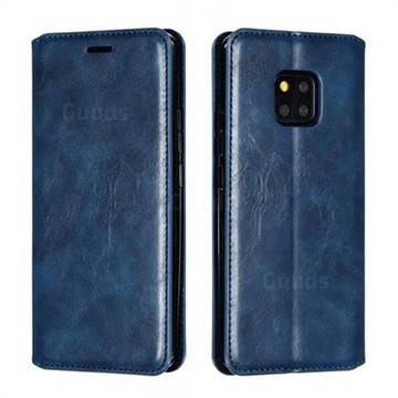 Retro Slim Magnetic Crazy Horse PU Leather Wallet Case for Huawei Mate 20 Pro - Blue