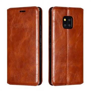 Retro Slim Magnetic Crazy Horse PU Leather Wallet Case for Huawei Mate 20 Pro - Brown