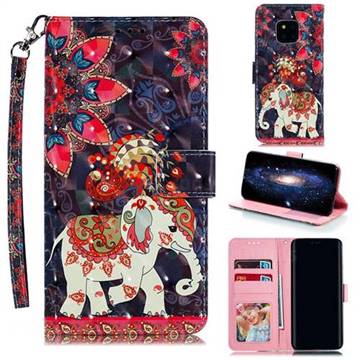 Phoenix Elephant 3D Painted Leather Phone Wallet Case for Huawei Mate 20 Pro